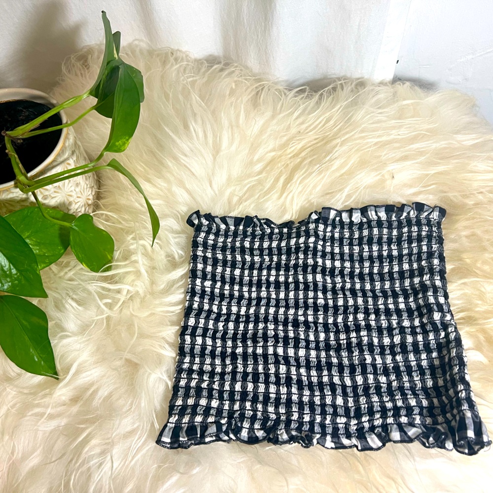 Brandy Melville Gingham Crop Tube Top